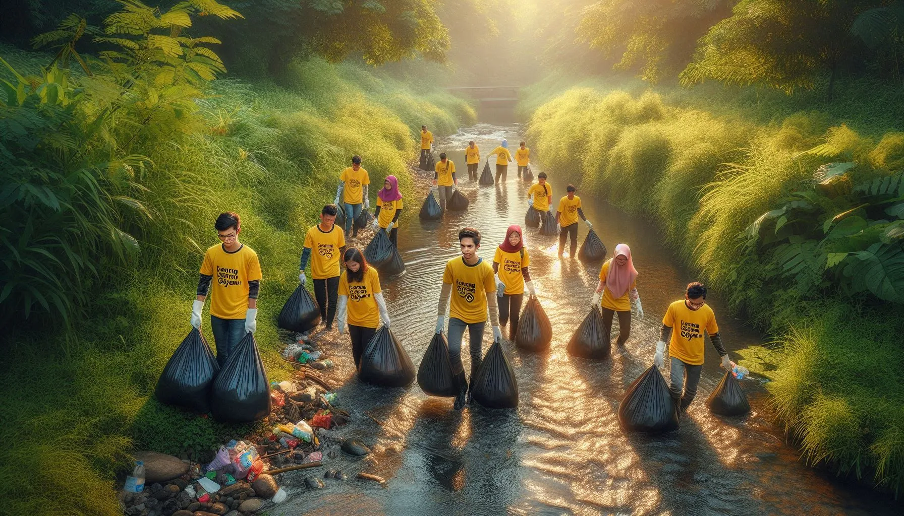 Karang Taruna Gayam Gelar Aksi Bersih Sungai Serentak